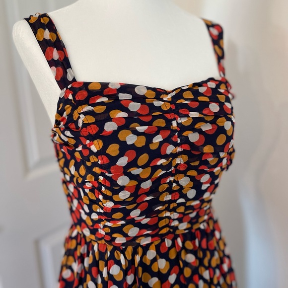 Anthropologie Maeve polka dot dress NWT Navy, Orange, Red, White - Picture 5 of 13